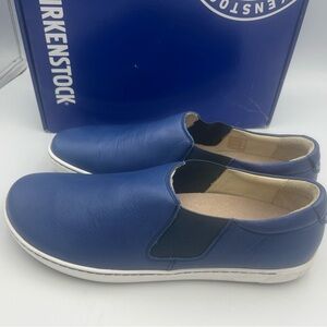 Birkenstock Barrie Blue Leather Slip On Sneakers EU42 US Men’s 9 Ladies 11 NEW